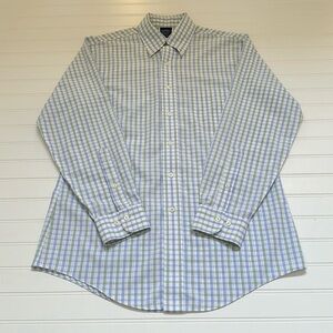 Brooks Brothers Blue & Green Plaid Button Down Mens Medium